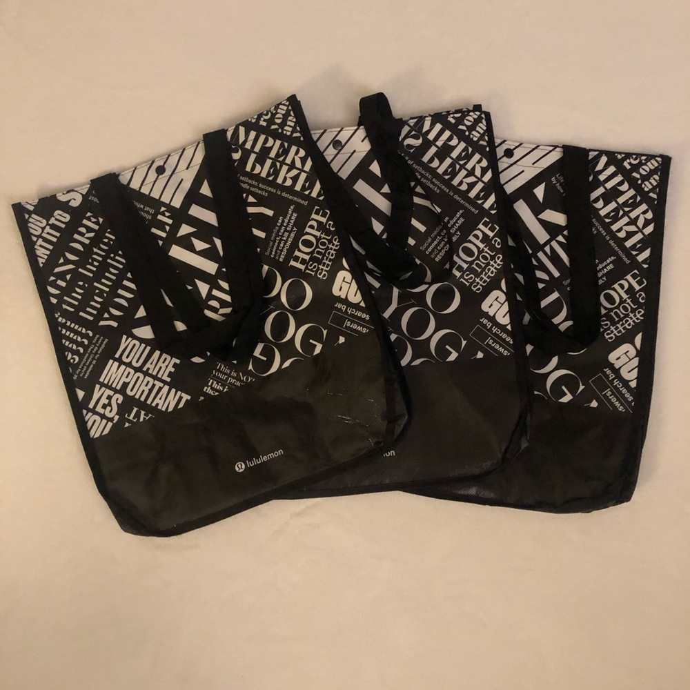 Bundle of 3 Lululemom Large Tote Bags - Black